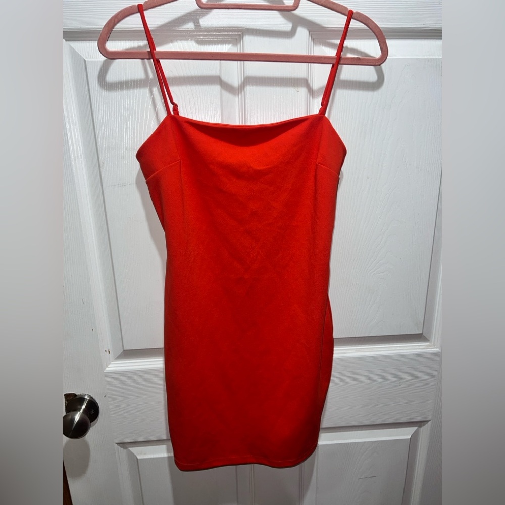 Forever 21 Red Orange Spaghetti Strap Slip Dress